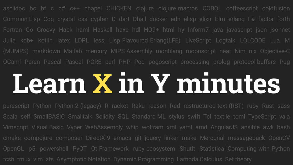 Learn X in Y minutes promo