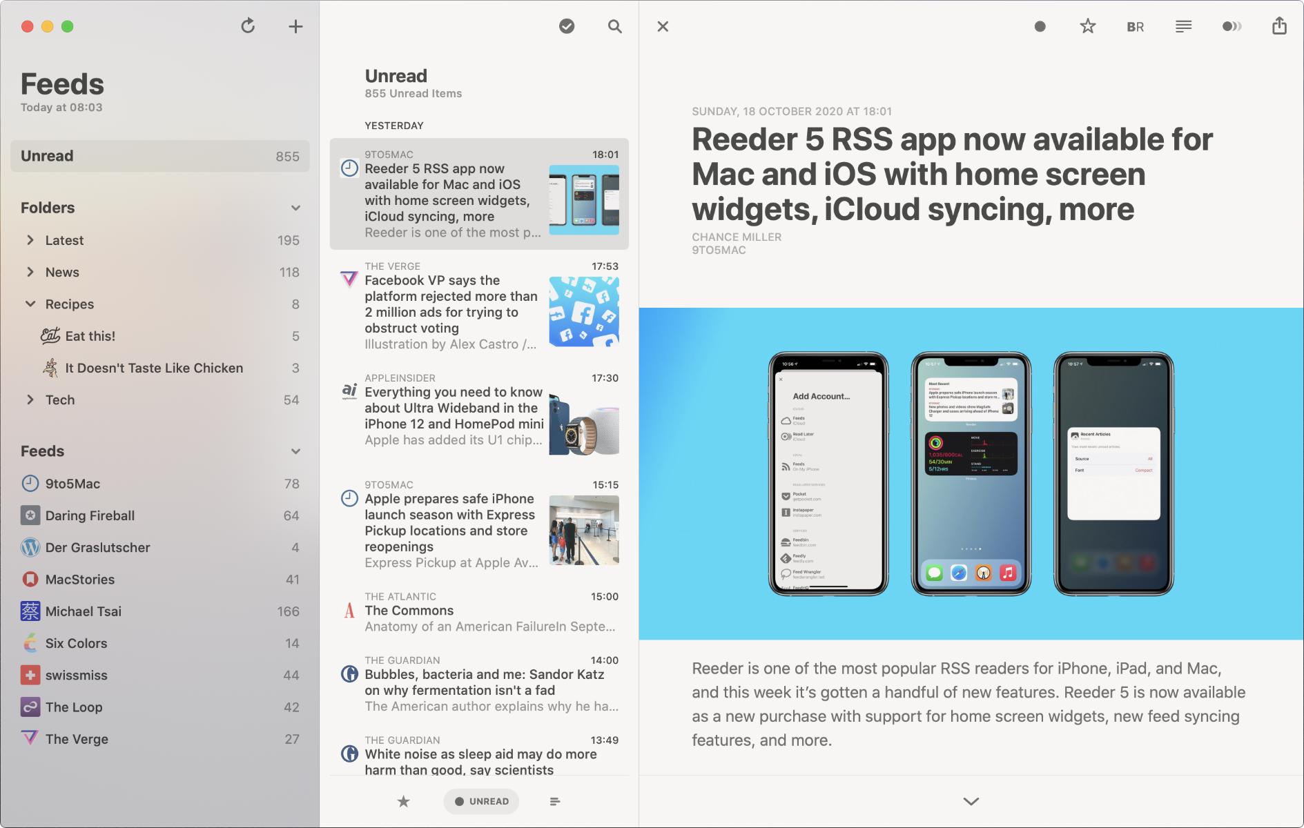 Reeder for macOS